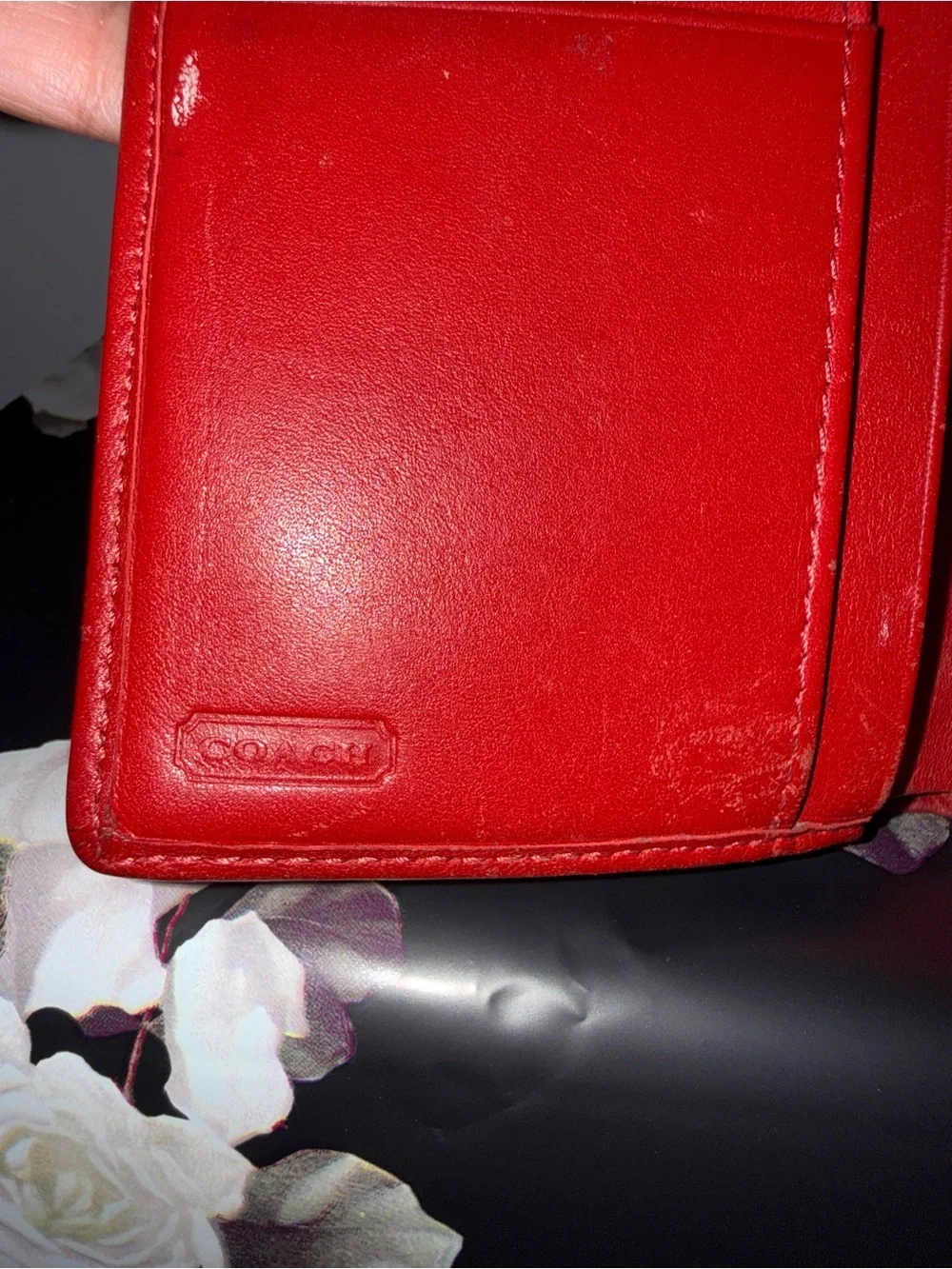 Vintage Coach Signature Canvas Small Shoulder Bag in Red